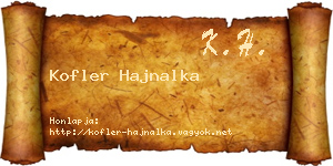 Kofler Hajnalka névjegykártya